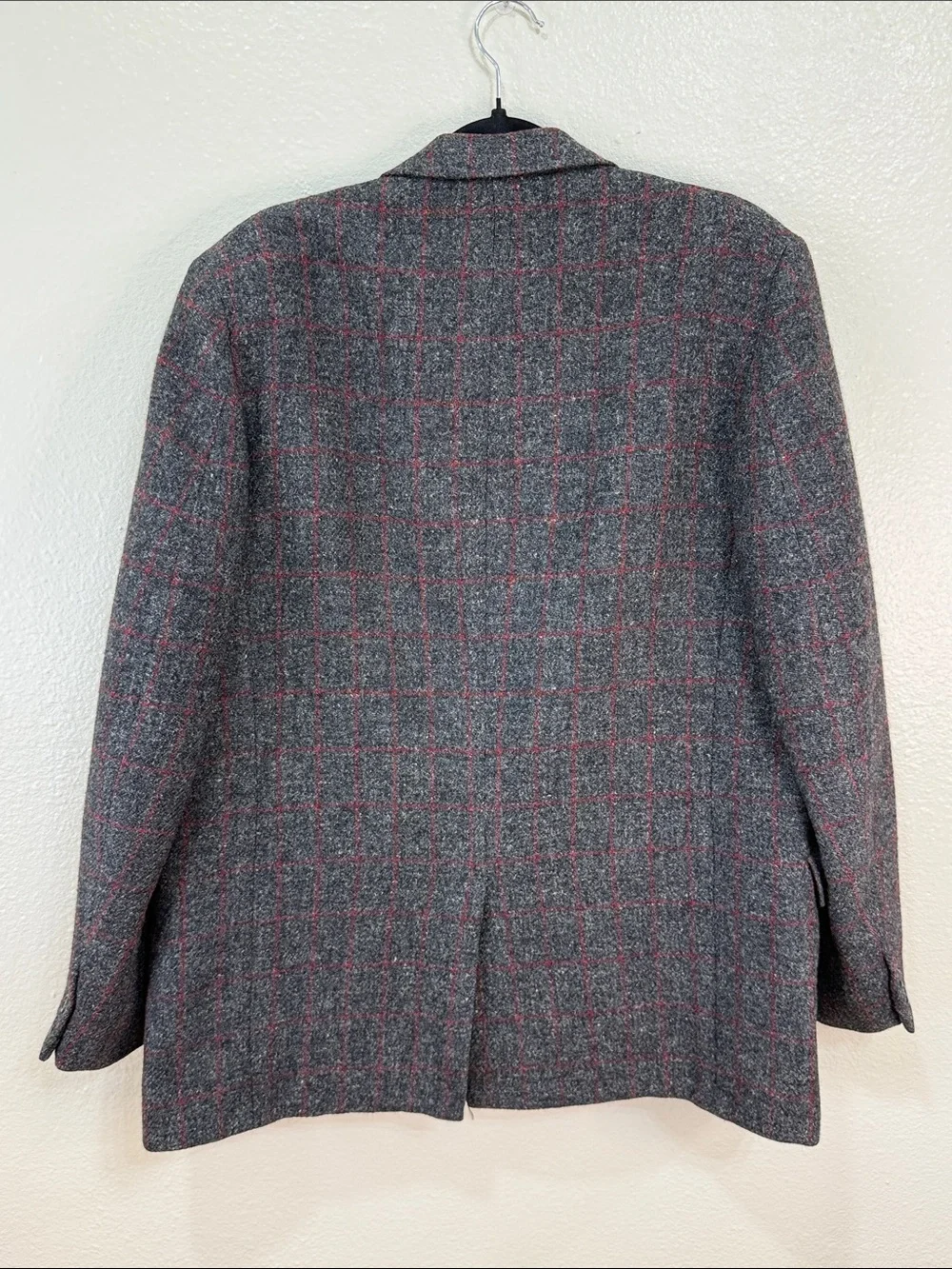 Vintage HARRIS TWEED Scottish Wool Blazer Men’s Gray Classic Retro